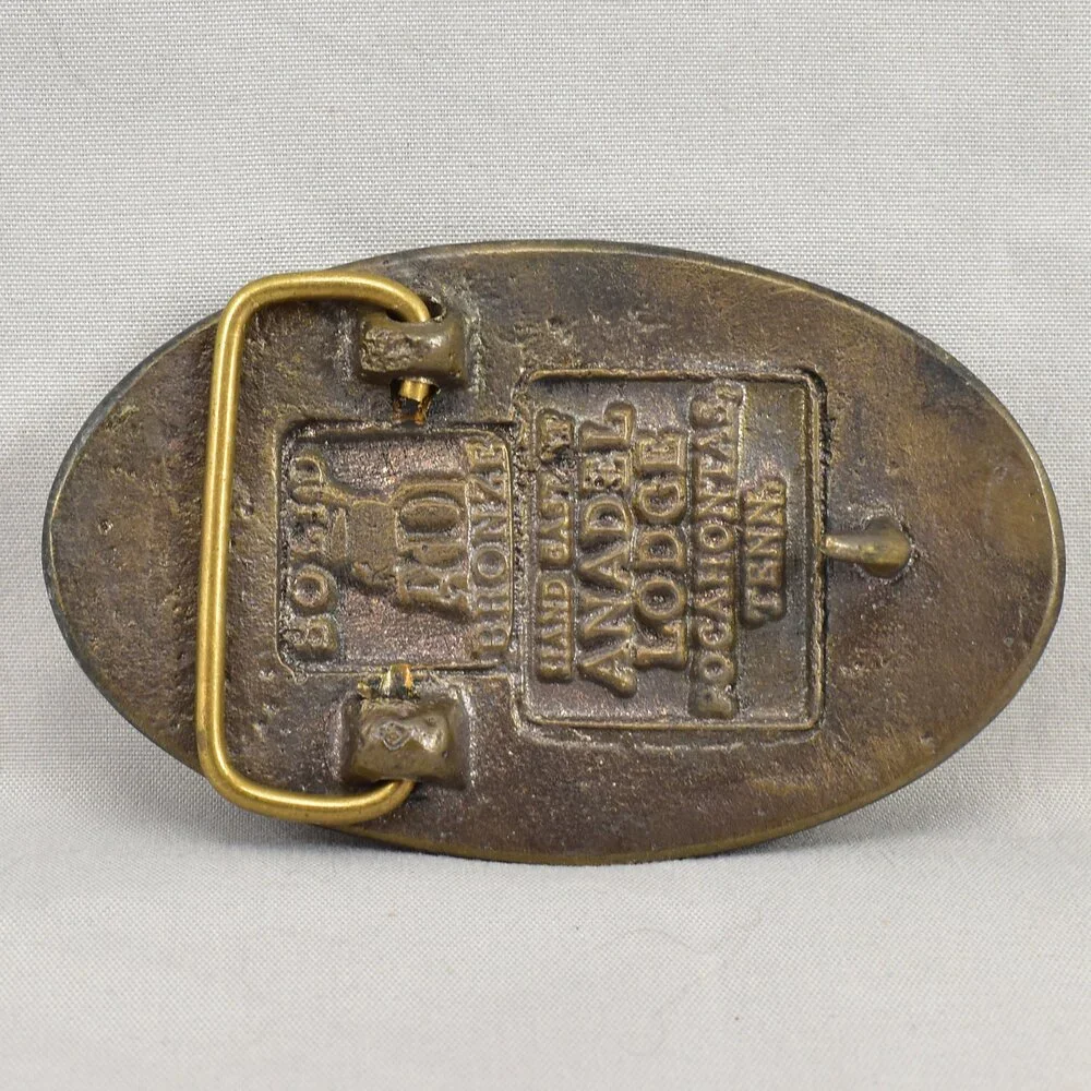 Belt Buckle Solid Bronze VFW Post 352 Life Member Mililani HI Hand Cast By Anade